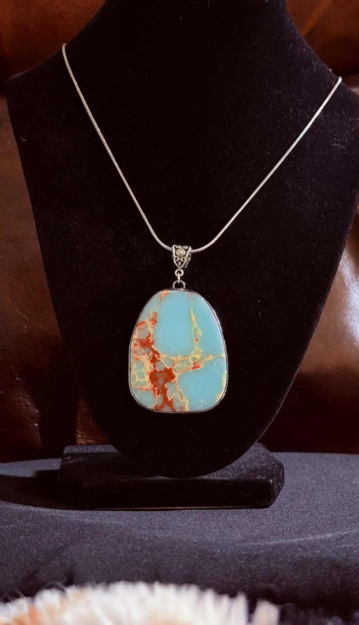 Turquoise slab pendant