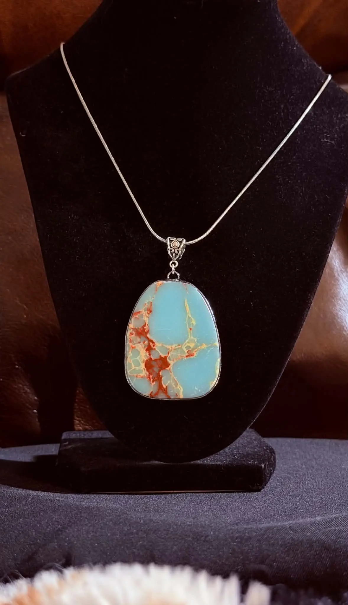 Turquoise slab pendant
